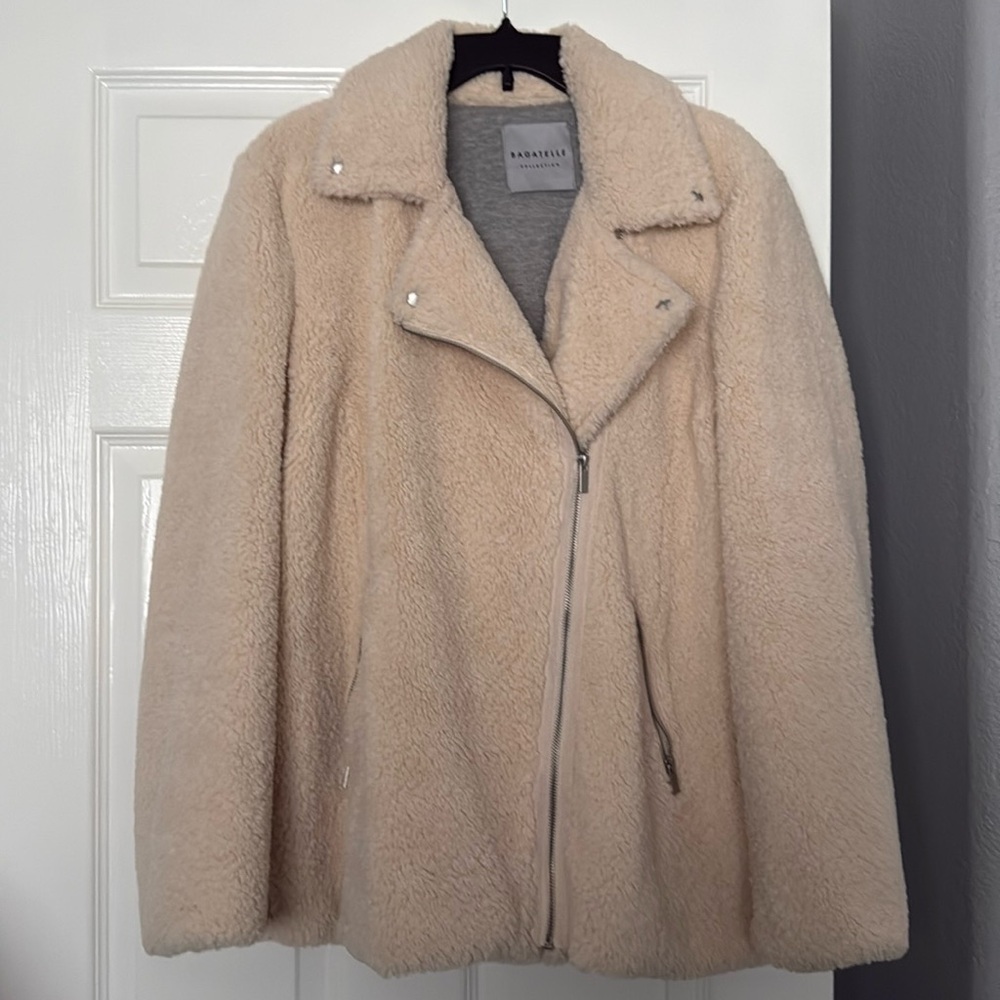 Bagatelle faux fur long moto jacket